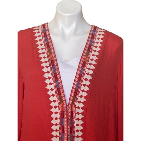 Soft Surroundings NWT $130 Coral Hacienda Topper, Women's M (10-12) - Picture 3 of 10